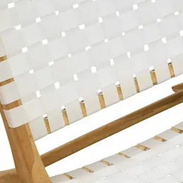 Fauteuil design en teck et nylon tressé