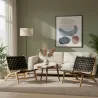 Fauteuil design en teck et nylon tressé