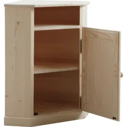Petit meuble d'angle en bois brut