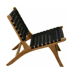 Fauteuil design en teck et nylon tressé