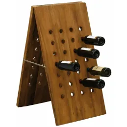 Grand porte-bouteilles en bois recyclé