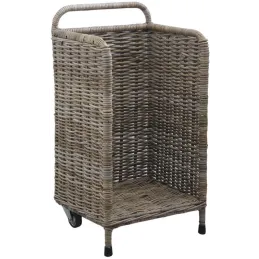 Panier à buches à roulettes
