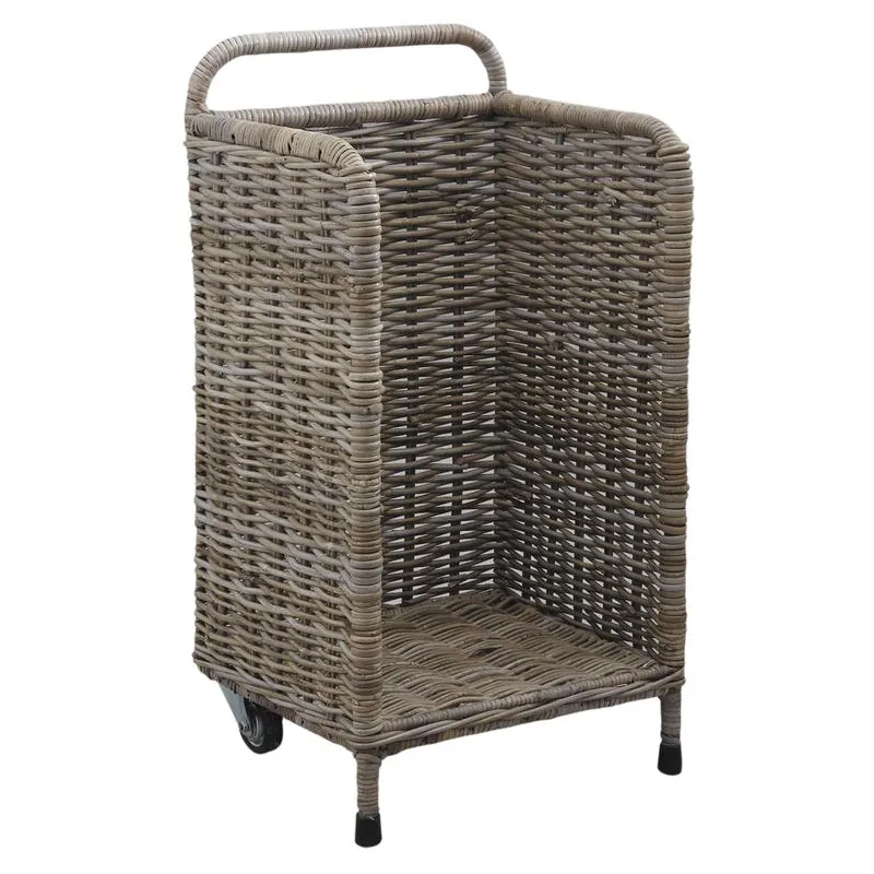 Panier à buches à roulettes