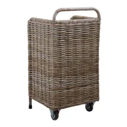 Panier à buches à roulettes