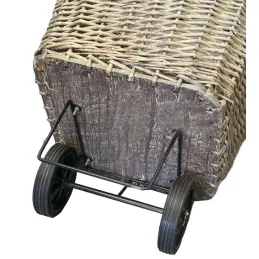 Chariot à bûches en osier