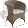 Fauteuil poelet gris Ara