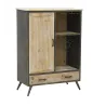 Meuble bar en bois et métal étagères et tiroirs
