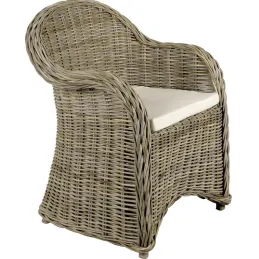 Fauteuil gris en poelet Arthur