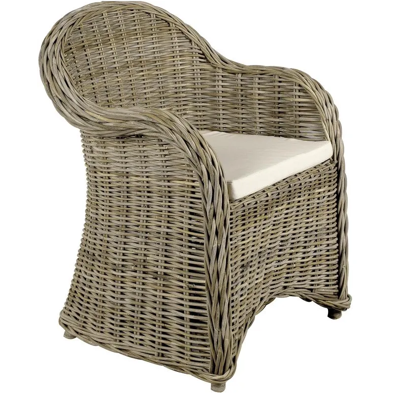 Fauteuil gris en poelet Arthur
