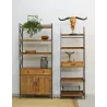 Etagère en pin et métal 2 tiroirs