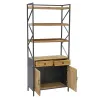 Etagère en pin et métal 2 tiroirs