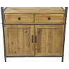 Etagère en pin et métal 2 tiroirs