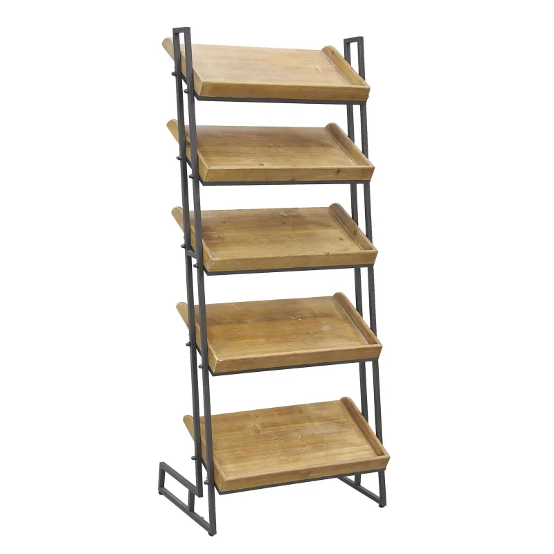 Etagère de présentation en pin et métal