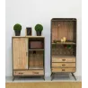 Meuble bar en bois et métal 