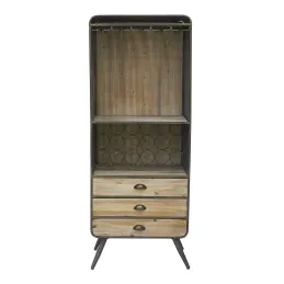 Meuble bar en bois et métal 