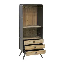 Meuble bar en bois et métal 