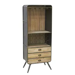 Meuble bar en bois et métal 