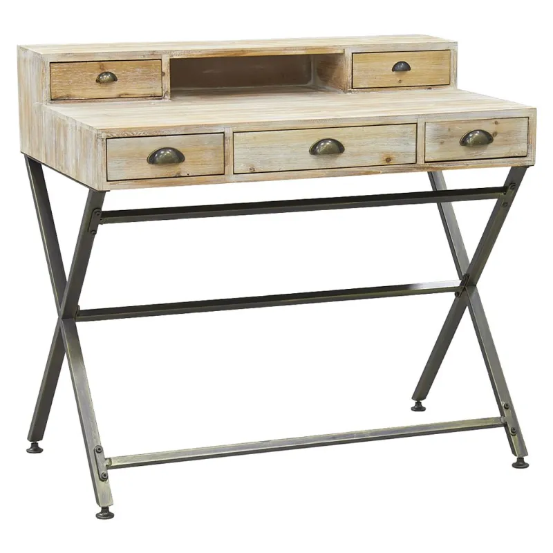 Bureau en bois et métal