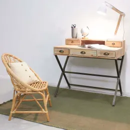 Bureau en bois et métal