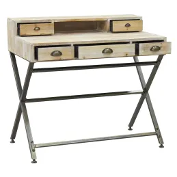 Bureau en bois et métal