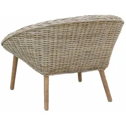 Fauteuil rond en poelet gris Talang