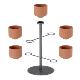 Support à plantes avec 5 pots Terrapotta