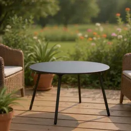 Table basse jardin ronde en acier Rio 70 cm