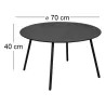 Table basse jardin ronde en acier Rio 70 cm