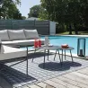 Table basse jardin ronde en acier Rio 70 cm