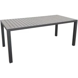 Table extérieure en aluminium plateau à lattes Alice 180 cm