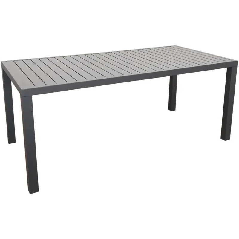 Table extérieure en aluminium plateau à lattes Alice 180 cm