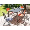 Table extérieure en aluminium plateau à lattes Alice 180 cm