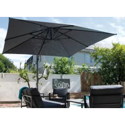 Parasol déporté carré en aluminium 2,5x2,5m Roma