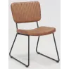 Fauteuil et repose-pieds en cuir  de buffle pleine fleur