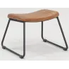 Fauteuil et repose-pieds en cuir  de buffle pleine fleur