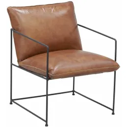 Fauteuil en cuir de buffle et métal