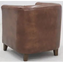 Fauteuil club en cuir de buffle