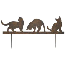 Silhouette en fer Chats sur piques