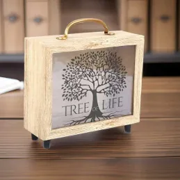 Tirelire valisette Tree of life 21 x 20 cm