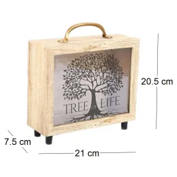 Tirelire valisette Tree of life 21 x 20 cm