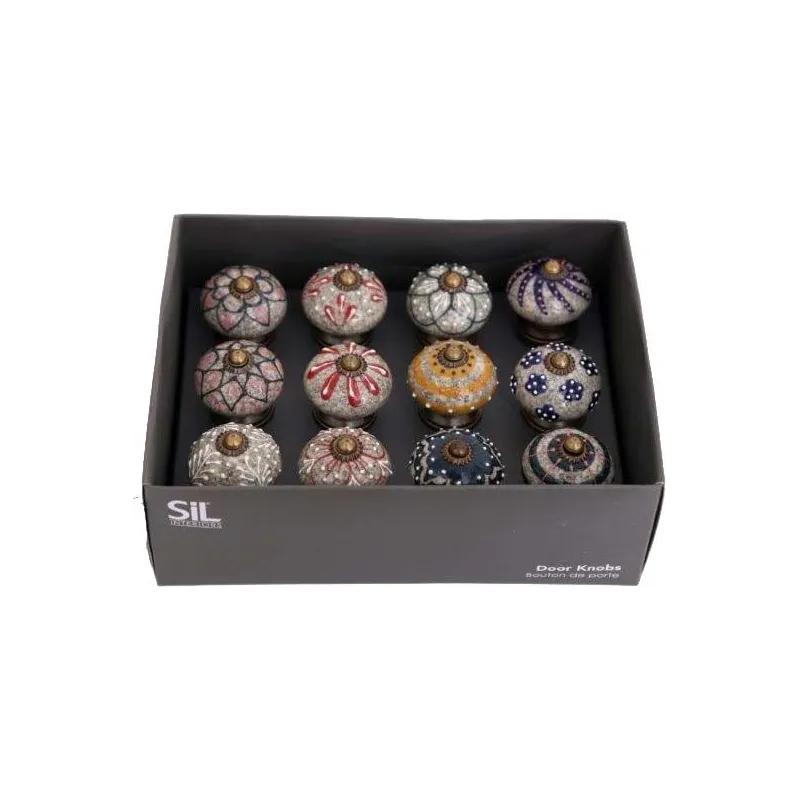 Boutons de porte en céramique colorés (Lot de 6)
