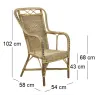 Fauteuil haut en manau et rotin Medan