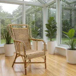 Fauteuil haut en manau et rotin Medan