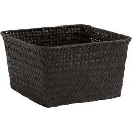 Corbeilles en palmier teinté noir (Lot de 3)