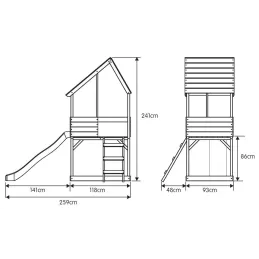 Cabane enfant sur pilotis avec bac à sable Lookout