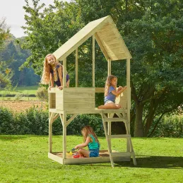 Cabane enfant sur pilotis avec bac à sable Lookout