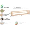 Étagère avec barre centrale en pin Kit Line