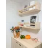 Étagère avec barre centrale en pin Kit Line