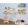 Étagère avec barre centrale en pin Kit Line