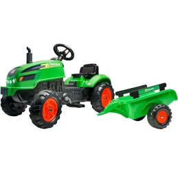 Tracteur pour enfant à pédales avec capot ouvrant et remorque X Tractor